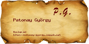 Patonay György névjegykártya